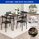 5 Pcs Dining Set Table And 4 Chairs Home Kitchen Room Breakfast Furniture Black