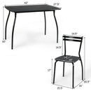 5 Pcs Dining Set Table And 4 Chairs Home Kitchen Room Breakfast Furniture Black