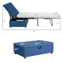 Folding Ottoman Sleeper Bed with Mattress Convertible Guest Bed