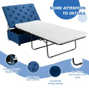 Folding Ottoman Sleeper Bed with Mattress Convertible Guest Bed
