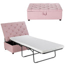 Folding Ottoman Sleeper Bed with Mattress Convertible Guest Bed