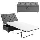 Folding Ottoman Sleeper Bed with Mattress Convertible Guest Bed