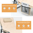 4-Fold Oversize Padded Folding Chaise Lounge Chair Reclining Chair Beige