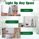 7 Feet Artificial Christmas Tree Snow Flocked Pencil Tree High Quality