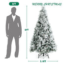 6ft Snow Flocked Christmas Tree Superb PVC Branch Tips Pine Cone