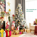 6ft Snow Flocked Christmas Tree Superb PVC Branch Tips Pine Cone