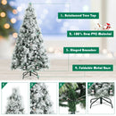 6ft Snow Flocked Christmas Tree Superb PVC Branch Tips Pine Cone