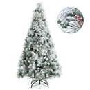 6ft Snow Flocked Christmas Tree Superb PVC Branch Tips Pine Cone