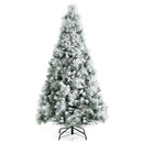 6ft Snow Flocked Christmas Tree Superb PVC Branch Tips Pine Cone