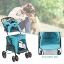 Folding Dog Stroller Travel Cage Stroller for Pet Cat Kitten Puppy Carriages Large 4 Wheels