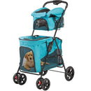 Folding Dog Stroller Travel Cage Stroller for Pet Cat Kitten Puppy Carriages Large 4 Wheels