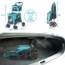 Folding Dog Stroller Travel Cage Stroller for Pet Cat Kitten Puppy Carriages Large 4 Wheels