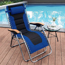 Oversize Folding Adjustable Padded Zero Gravity Lounge Chair Metal Latch