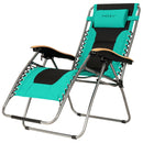 Oversize Folding Adjustable Padded Zero Gravity Lounge Chair Metal Latch