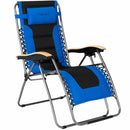 Oversize Folding Adjustable Padded Zero Gravity Lounge Chair Metal Latch
