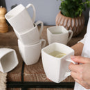 6/12 Piece White Porcelain Coffee Milk Cups Ceramic