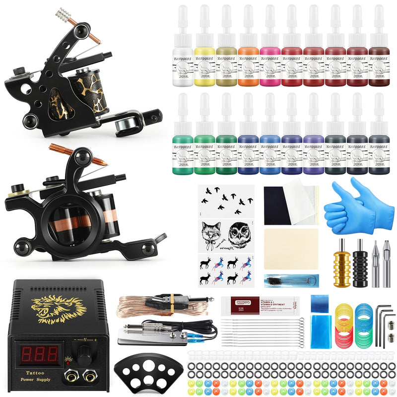 Tattoo Machines Tattoo Set Gun With Ink Power Supply Tattoo Supplies Body Art Tools Complete Tattoo