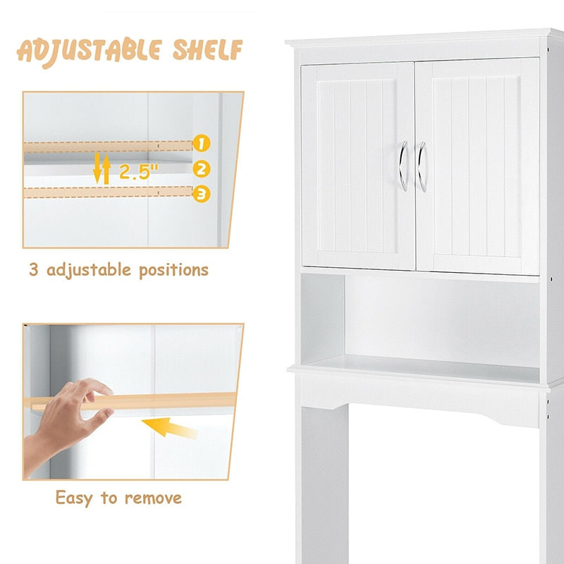 Adjustable Shelf Anti Tipping Design Bathroom Organizer Cabinet