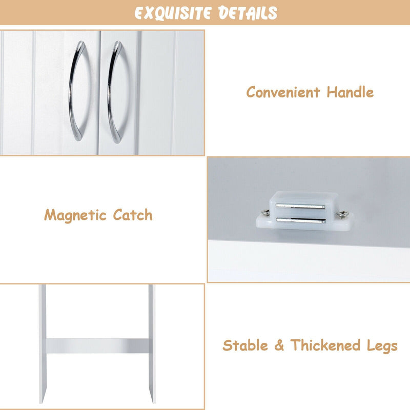 Adjustable Shelf Anti Tipping Design Bathroom Organizer Cabinet