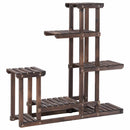 Home Garden Wooden Plant Display Rack Flowers Free Stand 6 Tier 10 Pots Shelf