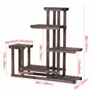 Home Garden Wooden Plant Display Rack Flowers Free Stand 6 Tier 10 Pots Shelf