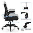 Office Chair Swivel Computer Desk Chair w/Foldable Backrest & Flip-Up Arms