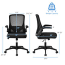 Office Chair Swivel Computer Desk Chair w/Foldable Backrest & Flip-Up Arms
