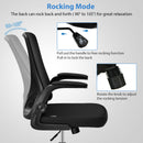 Office Chair Swivel Computer Desk Chair w/Foldable Backrest & Flip-Up Arms