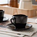 6PCS 4.5'' Black Glassware Espresso Coffee Saucer Set Square