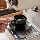 6PCS 4.5'' Black Glassware Espresso Coffee Saucer Set Square