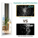 Mounted Mirror Full Length Hanging Wood Frame Mirror Decor White