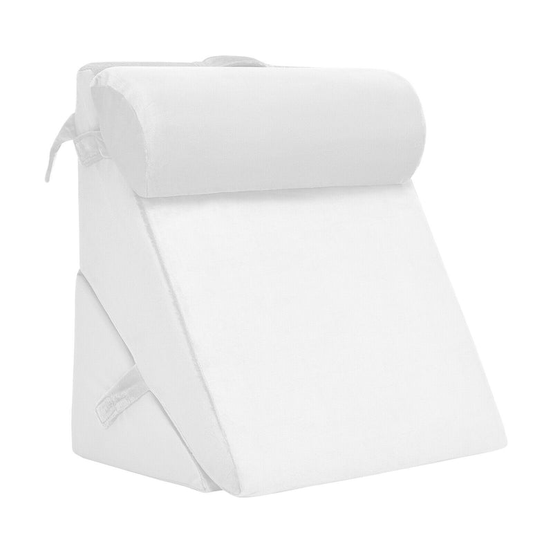 Bed Wedge Pillow Adjustable Neck Back Support Memory Foam Headrest White