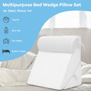 Bed Wedge Pillow Adjustable Neck Back Support Memory Foam Headrest White