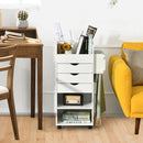 Craft Storage Cart Mobile Drawer Utility Cart w/Drawers Shelves White