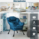 Modern Polyester Fabric Lazy Chair Single Sofa Chair w/Side Pocket