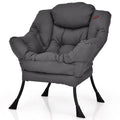 Modern Polyester Fabric Lazy Chair Single Sofa Chair w/Side Pocket