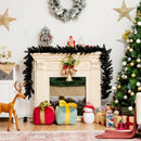 9ft Pre-lit Christmas Halloween Garland Black w/ 50 Purple LED Lights