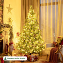 6ft Pre-lit Hinged Christmas Tree w/ 777 Glitter Tips & Pine Cones