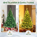 6ft Pre-lit Hinged Christmas Tree w/ 777 Glitter Tips & Pine Cones