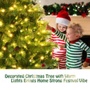 6ft Pre-lit Hinged Christmas Tree w/ 777 Glitter Tips & Pine Cones
