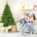 6ft Pre-lit Hinged Christmas Tree w/ 777 Glitter Tips & Pine Cones