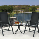 Patio 18" Coffee Side Table Square Tempered Glass Top Garden Deck