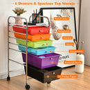 6 Drawer Rolling Storage Cart Tools Scrapbook Paper Office Organizer