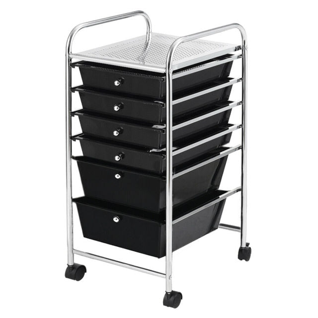 6 Drawer Rolling Storage Cart Tools Scrapbook Paper Office Organizer