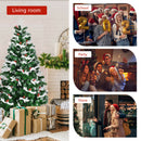 6ft Unlit Snowy Hinged Christmas Tree w/ 818 Mixed Tips & Red Berries