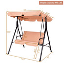 Loveseat Patio Canopy Swing Glider Hammock Cushioned Steel Frame Outdoor
