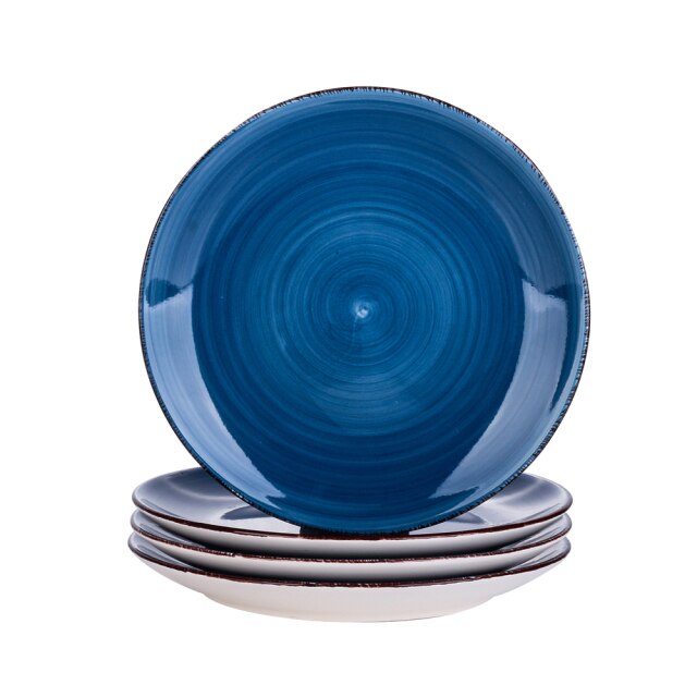 4/8/12-Pieces Porcelain Dessert Plate in Vintage Look Ceramic Plate