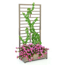 68in Wood Planter Box with Trellis Raised Garden Bed for Climbing Plants