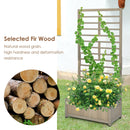 68in Wood Planter Box with Trellis Raised Garden Bed for Climbing Plants