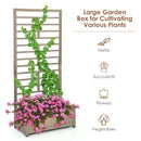 68in Wood Planter Box with Trellis Raised Garden Bed for Climbing Plants